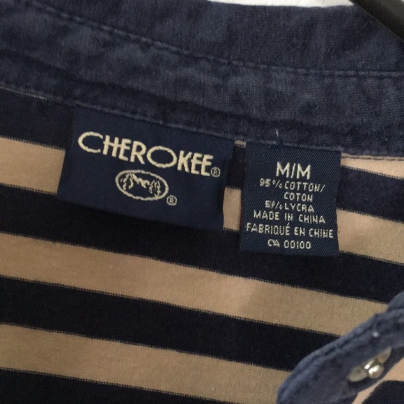 Vintage Cherokee Striped Collared Shirt Women’s M - Picture 2 of 5